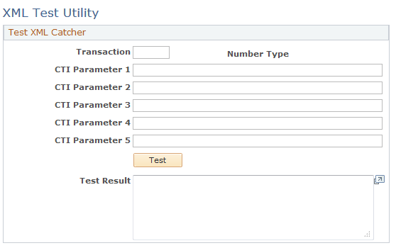 XML Test Utility page