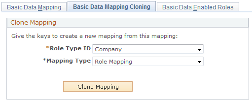 Basic Data Mapping Cloning page