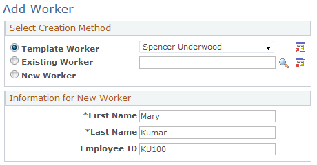 Add Worker page