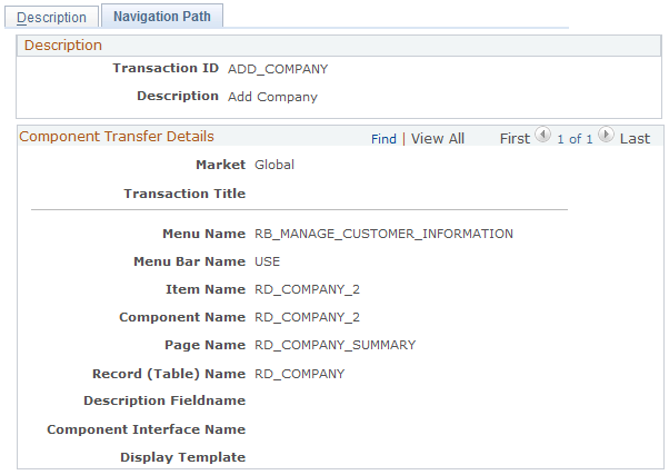 Component Navigation - Navigation Path page