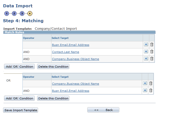 Data Import - Step 4: Matching page