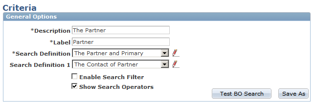 Criteria page (1 of 2)