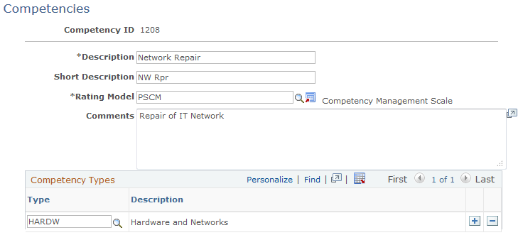 Competencies page