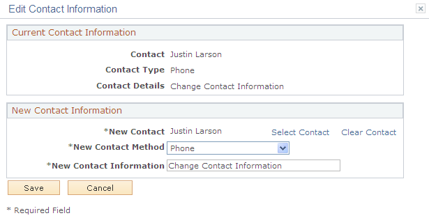 Edit Contact Information page