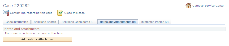 Case <ID> - Notes and Attachments page