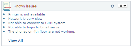 Known Issues pagelet