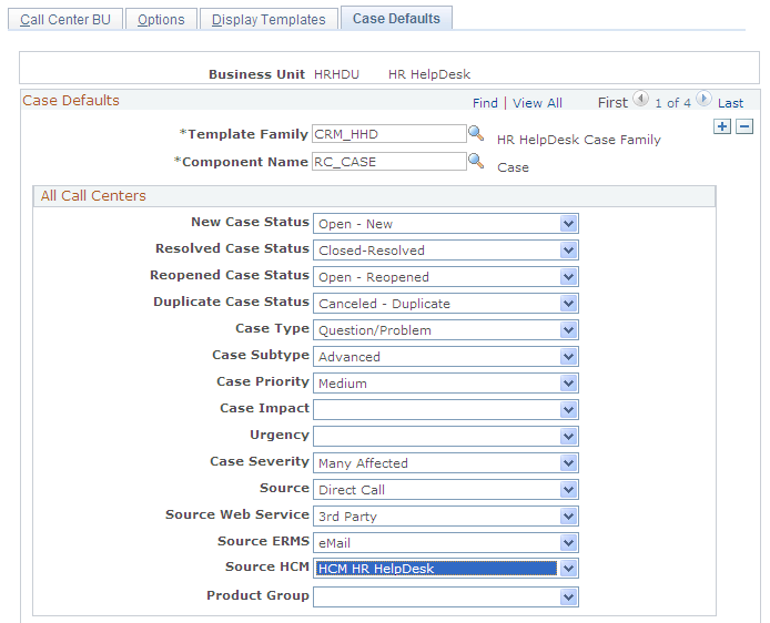 Setting up a default HCM source value