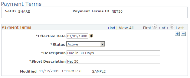 Payment Terms page