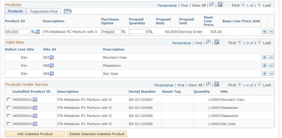 Agreement Line - Line Details page (2 of 3)