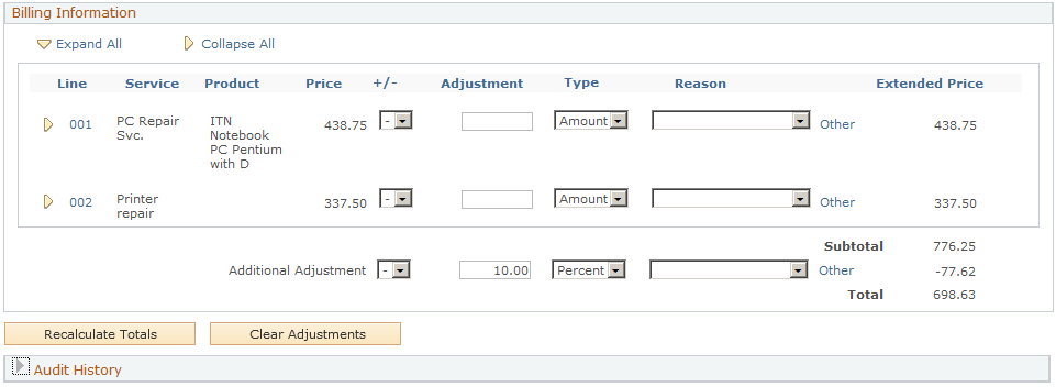 Billing Details page (2 of 2)