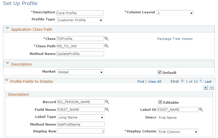 Set Up Profile page (1 of 2)