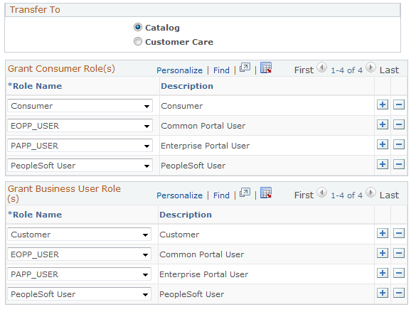 User Registration Setup page (2 of 2)