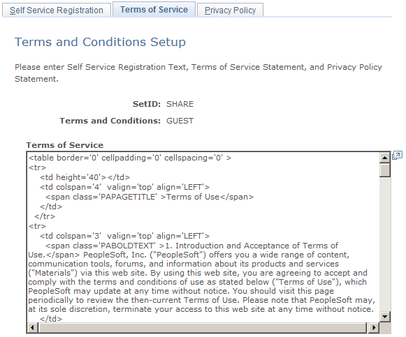 Terms and Conditions - Terms of Service page