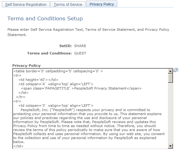 Terms and Conditions - Privacy Policy page