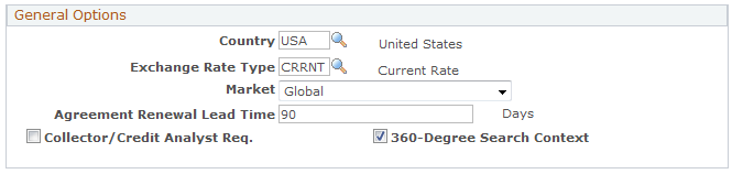 General Options page: General Options section