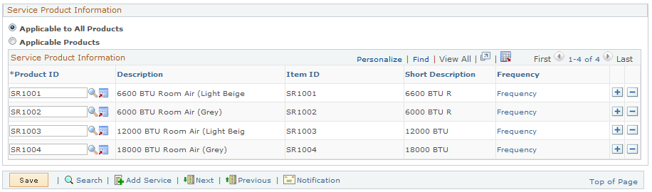 Service - Service Details page (2 of 2)