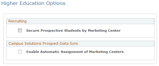 Higher Education Options page