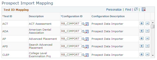 Prospect Import Mapping page