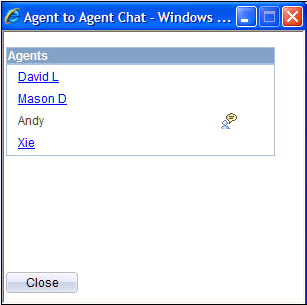 Agent to Agent Chat window