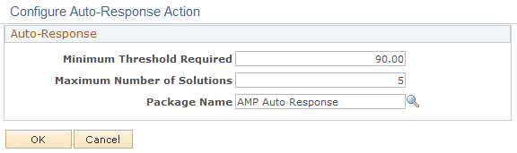 Configure Auto-Response Action page