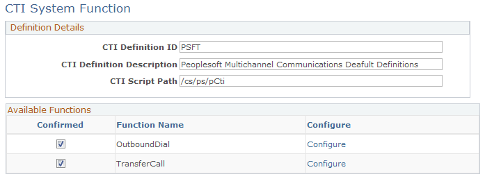 CTI System Function page (RB_CTI_DEF_FUNC)