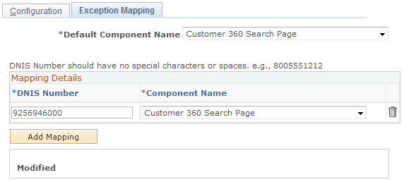 Exception Mapping page