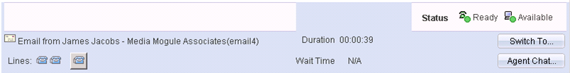 Example display of Multichannel Toolbar after email acceptance