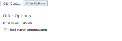 Offer Options page