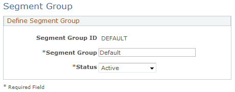 Segment Group page