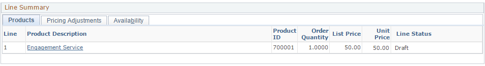 Quote - Entry Form page (post submission to PeopleSoft Proposal Management)