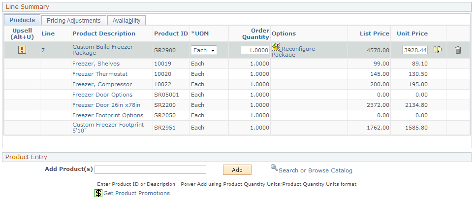 Order - Entry Form page (2 of 4)