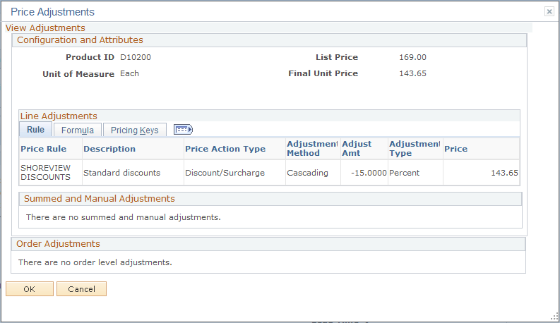 Price Adjustments page