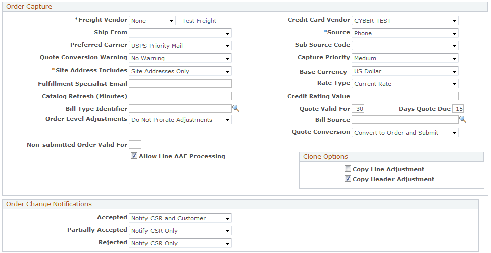 Order Capture Definition - Internal page (2 of 3)