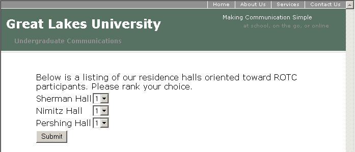 Housing Survey Ranking Page