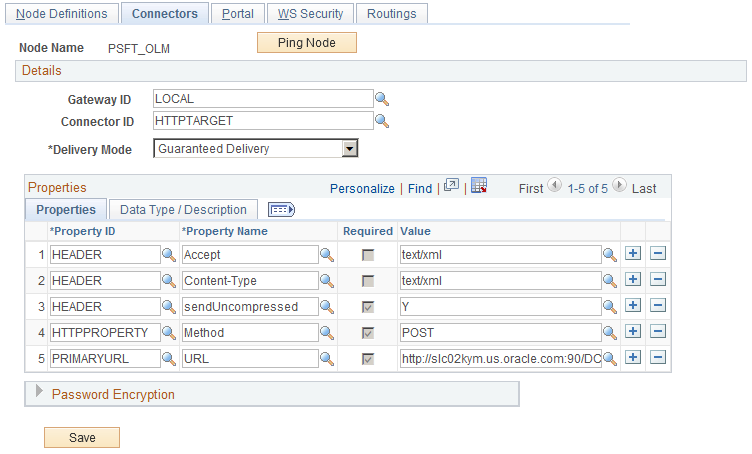 Nodes - Connectors page