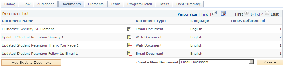 Dialog Designer - Documents page