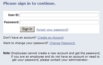 Default Login page