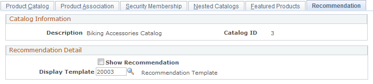 Recommendation page