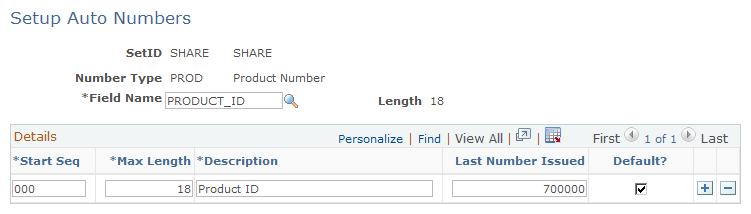 Setup Auto Numbers page