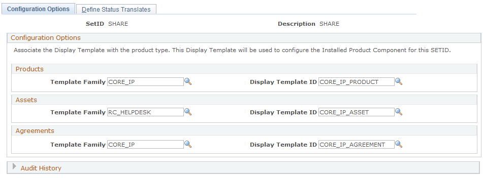 Configuration Options page