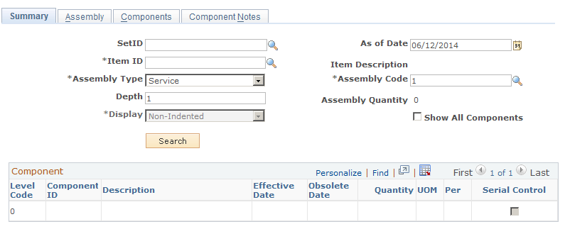 Review Assemblies - Summary page