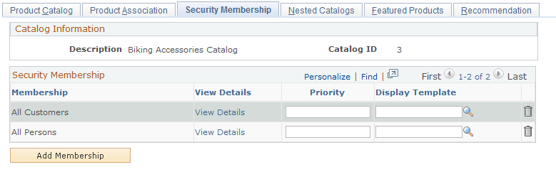 Security Membership page