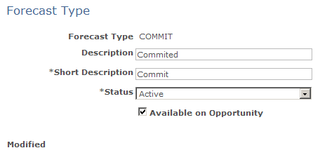 Forecast Type page