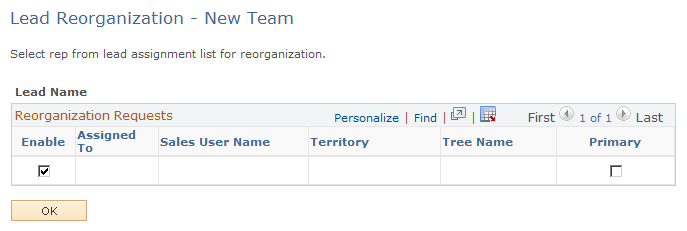 Lead Reorganization - New Team page