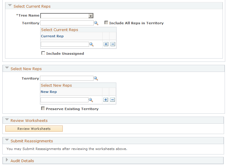 Reassign Sales Activities page (2 of 2)