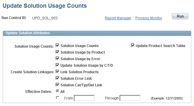 Update Solution Usage Counts page