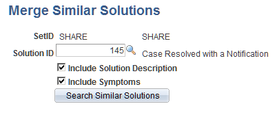 Merge Similar Solutions page