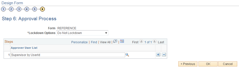 Design Form - Step 6: Approval Process page