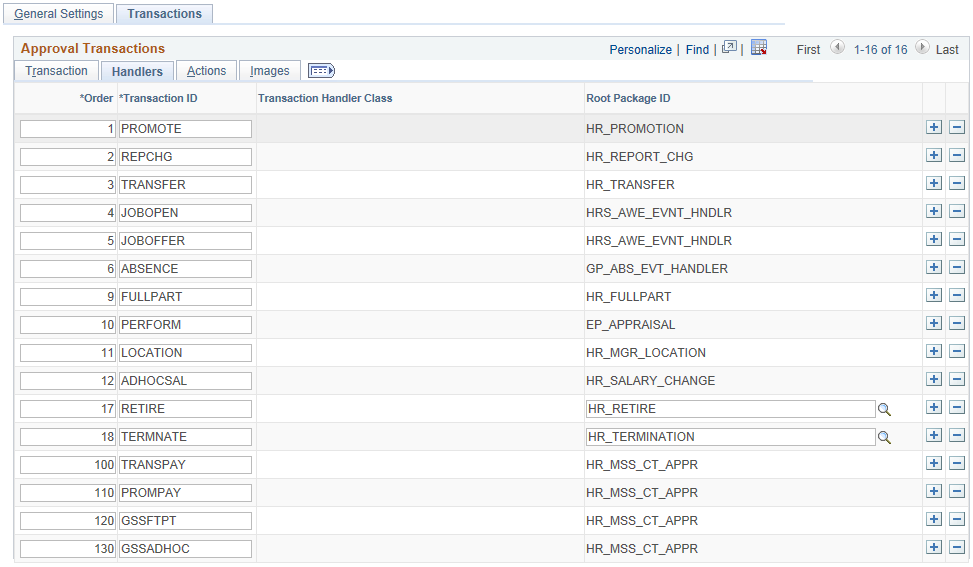 Mobile Approval Options - Handlers tab