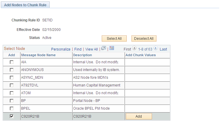 Add Nodes to Chunk Rule page